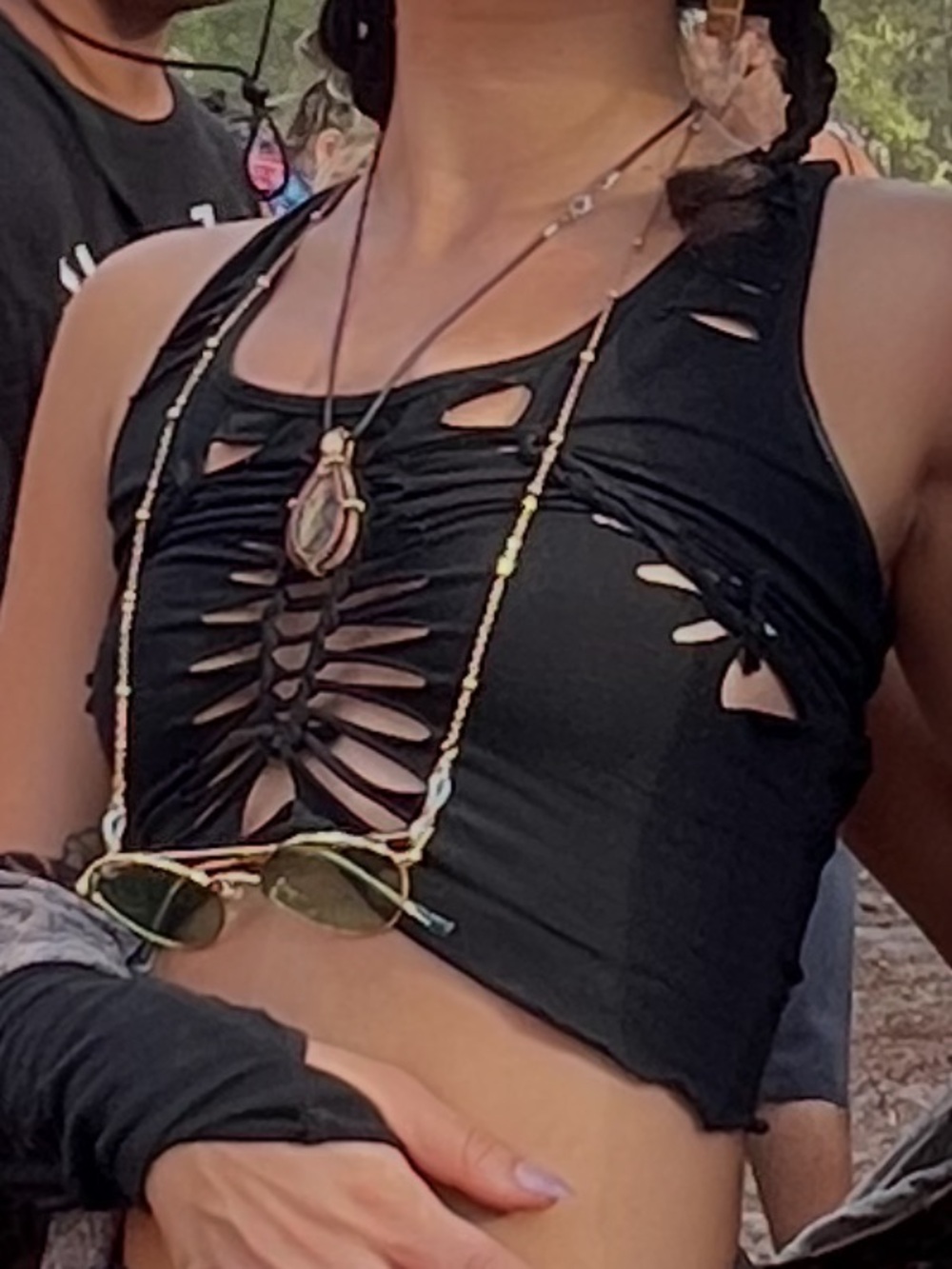 Dolls Kill Black braided Tank Top